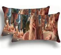 Set di 2 Federe Cuscino Letto, Decorativi Cuscini per Divano Bello Lino Federa Cuscino 35x70,Rettangolare Cuscini per Divano, Cerniera Nascosta, Soggiorno, Esterno, Decorazione Donna 1 W0VJ-751