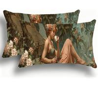Set di 2 Federe Cuscino Letto, Decorativi Cuscini per Divano Farfalla Velluto Federa Cuscino 40x80,Rettangolare Cuscini per Divano, Cerniera Nascosta, Soggiorno, Esterno, Decorazione Fate 1 W0VJ-320