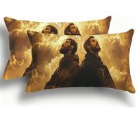 Set di 2 Federe Cuscino Letto25x50 cm, Rettangolari Lino de Cotone Cuscini Divano, Bicolore Double Face, Copricuscini Decorativi con Chiusura a Busta Camera Letto Divano, Colombo Bianco Uomo F0A-713