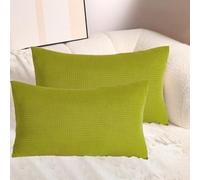 Set di 2 Federe Cuscino Pelose in Jacquard Estensibile Copri Cuscini Quadrato Copricuscino Rettangolare Protettore Cuscini Divano Letto Soggiorno Arredamento Casa(Emerald green,45x45 cm Pack of 2)