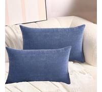 Set di 2 Federe Cuscino Pelose in Jacquard Estensibile Copri Cuscini Quadrato Copricuscino Rettangolare Protettore Cuscini Divano Letto Soggiorno Arredamento Casa(Gray-blue,45x45 cm Pack of 2)