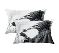 Set di 2 federe decorative gotiche con teschio nero e rosa, decorazione per la casa di Halloween, per divano e divano, 50 x 30 cm