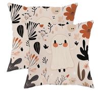 Set di 2 federe decorative per cuscini a tema Halloween, fantasma, floreale, per l'autunno, per la casa, il divano, 61 x 61 cm
