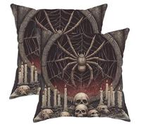 Set di 2 federe decorative per cuscini a tema Halloween, motivo ragnatela nera, decorazione per la casa per divano letto 71 x 71 cm