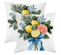 Set di 2 federe decorative per cuscini, motivo floreale bianco, stile casale estivo, per casa, divano, letto, 71 x 71 cm
