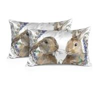 Set di 2 federe decorative per cuscino per nipote, coniglio, ghirlanda floreale, regalo per genitori, mummie, regali di compleanno per sua zia, 60 x 100 cm