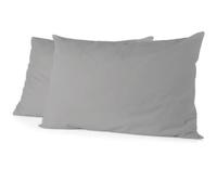 Set di 2 federe - HOME LINGE PASSION - 50 x 70 cm - Grigio chiaro