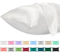 Set Di 2 Federe in Raso 50X75Cm, Protezione Capelli E Pelle & Antirughe, Chiusur