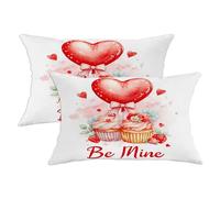 Set di 2 federe per cuscini a forma di cuore, in morbido velluto lavabile, per soggiorno, appartamento, letto, divano, decorazione per soggiorno, appartamento, letto, divano, 50 x 30 cm