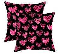 Set di 2 federe per cuscini a forma di cuore, moderne e giocose, color pesca con cerniera nascosta, per soggiorno, letto, ufficio, divano, sedia, decorazione, 66 x 66 cm
