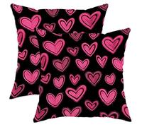 Set di 2 federe per cuscini a forma di cuore, moderne e giocose, con cerniera nascosta, per casa, camera da letto, soggiorno, divano, 30,5 x 30,5 cm
