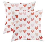 Set di 2 federe per cuscini a forma di cuore, romantiche e contemporanee, rosso pesca, con cerniera nascosta, per soggiorno, camera da letto, loft, ufficio, auto, decorazione 71 x 71 cm