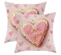 Set di 2 federe per cuscini a forma di cuore, romantiche e giocose, con cerniera nascosta, per casa, camera da letto, soggiorno, divano, decorazione, 66 x 66 cm