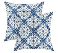 Set di 2 federe per cuscini a forma di stella, tradizionali, eleganti, floreali con diamanti, nessuno blu, in morbido velluto, lavabile, per soggiorno, letto, ufficio, divano, sedia, decorazione 55 x