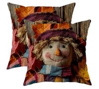 Set di 2 federe per cuscini autunnali con foglie autunnali e colori del raccolto, stile rustico stagionale, per casa, divano, letto, 30,5 x 30,5 cm