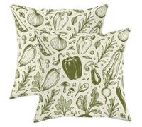 Set di 2 federe per cuscini con campane e peperoni, rustiche, cipolla verde autunnale, in morbido velluto, lavabile, decorative, per soggiorno, camera da letto, loft, ufficio, auto, 30,5 x 30,5 cm