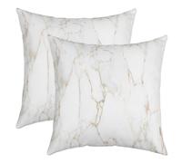 Set di 2 federe per cuscini con effetto marmo dorato, effetto marmo, morbide, stile retrò, opere d'arte, decorative, per federe per cuscini, 45 x 45 cm