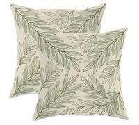 Set di 2 federe per cuscini con foglie botaniche minimaliste con rami di bacche verde primavera in morbido velluto lavabile, per casa, soggiorno, camera da letto, dormitorio, divano, decorazione 55 x