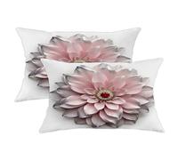 Set di 2 federe per cuscini con ninfea, eleganti e contemporanei, petali di pietra preziosa N/a pesca, con cerniera nascosta, federe decorative per soggiorno, appartamento, letto, divano, 50 x 30 cm