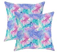 Set di 2 federe per cuscini con rose, moderne e artistiche, acquerello, astratto, in morbido velluto, lavabile, per casa, camera da letto, soggiorno, divano, decorazione 30,5 x 30,5 cm