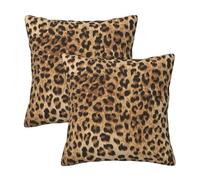 Set di 2 federe per cuscini con stampa leopardata, 45,7 x 45,7 cm, per divano, camera da letto, soggiorno, camera da letto, cuscini esterni