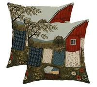 Set di 2 federe per cuscini con stendibiancheria, stile rustico, in morbido velluto, lavabile, per casa, soggiorno, camera da letto, dormitorio, divano, 55 x 55 cm