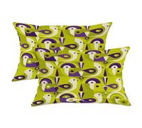Set di 2 federe per cuscini con uccello, geometriche moderne a forma di cerchio triangolare, senza verde, con cerniera nascosta, per casa, camera da letto, soggiorno, divano, decorazione 50 x 30 cm