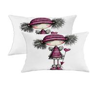 Set di 2 federe per cuscini da ragazza, fantasioso cappello a forma di cuore con cerniera nascosta, per divano, camera da letto, soggiorno, divano, decorazione per casa, camera da letto, soggiorno