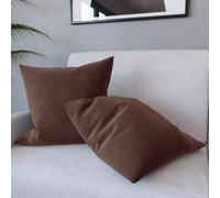 Set di 2 Federe Per Cuscini In Velluto Morbido e Resistente Copricuscini Per Divano Poltrona Soggiorno Arredo Arredamento Casa Design Moderno Elegante Con Cerniera Invisibile