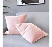 Set di 2 Federe Per Cuscini In Velluto Morbido e Resistente Copricuscini Per Divano Poltrona Soggiorno Arredo Arredamento Casa Design Moderno Elegante Con Cerniera Invisibile