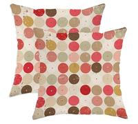 Set di 2 federe per cuscini rotonde, fantasiose vintage a pois a pois, in morbido velluto, lavabile, decorative, per soggiorno, camera da letto, loft, ufficio, auto, 40,6 x 40,6 cm