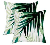 Set di 2 federe per cuscini tropicali con motivo botanico ad acquerello, foglie astratte, pittura artistica in aerosol, morbido velluto decorativo, divano, camera da letto, appartamento, chiusura