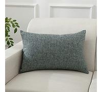 Set di 2 federe per cuscino, 50 x 70 cm, design semplice e moderno, rettangolari, pied de poule, tessuti misti grigio scuro, vari colori disponibili, elegante decorazione per la casa