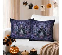 Set di 2 federe per cuscino con citazione gotica e fatina, per Halloween