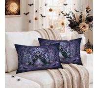 Set di 2 federe per cuscino con citazione gotica e fatina, per Halloween