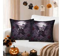 Set di 2 federe per cuscino con illustrazione gotica e fatina, 40,6 x 40,6