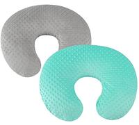 Set di 2 federe per cuscino da allattamento a pois, ultra morbide, compatibili con cuscino Boppy, cuscino standard per neonati e ragazze, grigio e verde