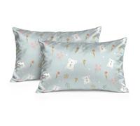 Set di 2 federe per cuscino in raso con immagine di fiori selvatici e ramoscelli carini, idea regalo per donne e nonne, regalo di compleanno per mamma, papà, compleanno, 60 x 100 cm