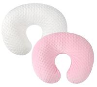 Set di 2 federe per cuscino per allattamento a pois, ultra morbide, compatibili con cuscino Boppy, cuscino standard per neonati e ragazze, bianco e rosa