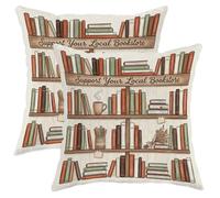 Set di 2 federe quadrate per libri, accoglienti e rustiche, con cerniera nascosta, per soggiorno, camera da letto, loft, ufficio, auto, decorazione 35,5 x 35,5 cm