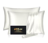 Set di 2 federe standard in seta di gelso, salutari, lisce, anti acne, per un sonno meraviglioso, entrambi i lati, in raso di seta naturale, da donna, confezione da 2 pezzi, con cerniera, colore: