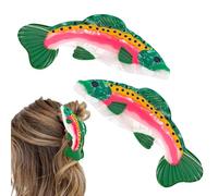 Set di 2 fermagli per capelli a forma di trota, antiscivolo, divertenti, per donne e ragazze, per casa, viaggi, spiaggia, appuntamenti, matrimoni