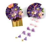 Set di 2 fermagli per capelli da donna a forma di kimono giapponese, con nappa, accessori per capelli tradizionali Kanzashi