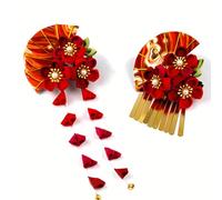 Set di 2 fermagli per capelli da donna a forma di kimono giapponese, con nappa, accessori per capelli tradizionali Kanzashi