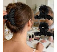 Set di 2 fermagli per capelli da donna, in rete di squalo, spessi e sottili, accessori per lo styling dei capelli, per uso quotidiano, ufficio, viaggi