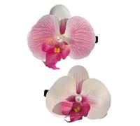 Set di 2 fermagli per capelli francesi con orchidee e fiori, eleganti impugnature per capelli per ragazza dolce laterale barrettes gioielli fase clip per capelli