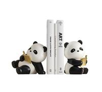 Set di 2 fermalibri a forma di panda in resina, antiscivolo, per la decorazione della camera dei bambini, fermalibri creativi a forma di animale, perfetti per l'ufficio e la casa, la passione per la