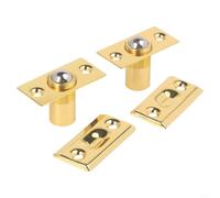 Set di 2 fermaporta silenziosi, antivento, argento, oro (oro) | Ottone e acciaio inossidabile, dimensioni 54 x 37 mm, argento o oro, facile installazione, non è necessario praticare fori