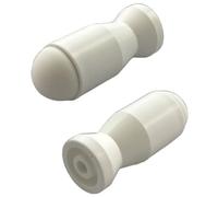 Set di 2 fermaporti da parete Civilon bianco Made in Francia. Corpo in plastica dura e ammortizzatore in elastomero. Diametro 27,4 mm, lunghezza 69,5 mm.