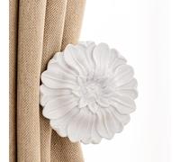 Set di 2 fermatende con motivo classico, in resina, colore: bianco